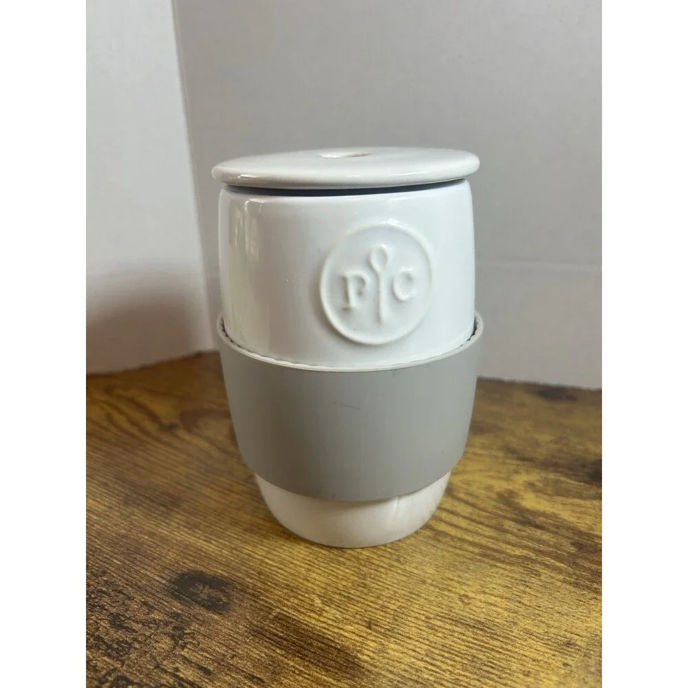 Pampered Chef Ceramic Egg Cooker Mug Cake Muffin Maker Microwave Rubber NWOB